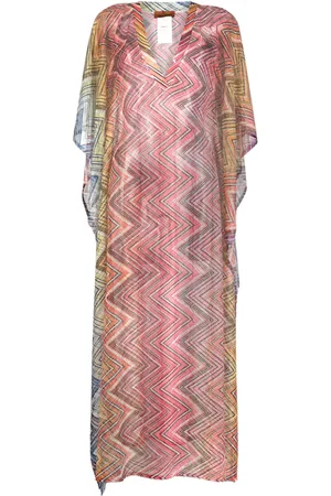 Missoni Zigzag semi-sheer kaftan dress