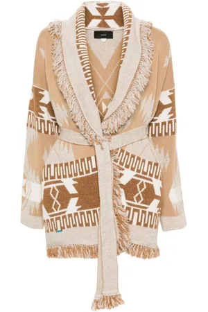 Alanui Jacquard belted cardigan