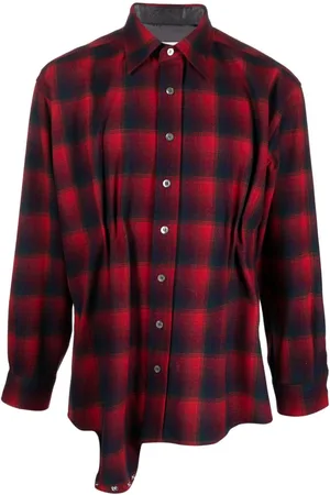 Maison Margiela X Pendleton checked wool playsuit shirt