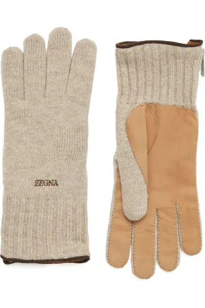 Ermenegildo Zegna Logo-embroidered cashmere gloves