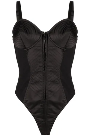 Jean Paul Gaultier Iconic cone-bra satin bodysuit