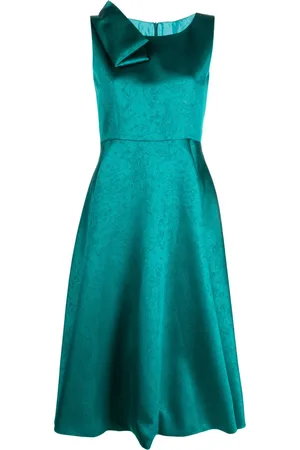 FELY CAMPO Asymmetric draped-detail midi dress