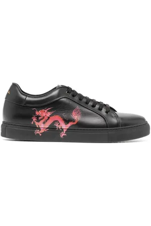 Paul Smith Dragon-print leather sneakers