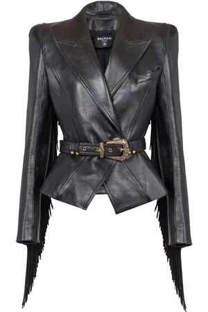 Balmain Jolie Madame fringed leather jacket