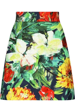 Dolce & Gabbana Floral-print high-waisted miniskirt