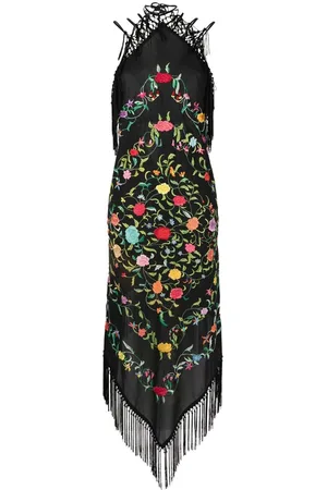 Conner Ives Piano-Shawl floral embroidered dress