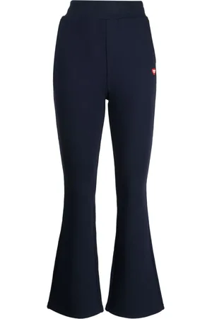 Chocoolate Logo-appliqué elasticated-waistbad flared trousers
