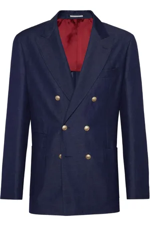 Brunello Cucinelli Double-breasted wool-blend blazer