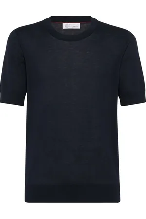 Brunello Cucinelli Slub-texture fine-knit T-shirt