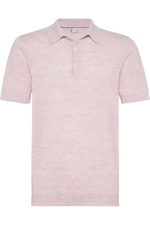Brunello Cucinelli Ribbed-collar slub-texture polo shirt