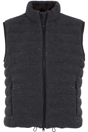 Brunello Cucinelli Ribbed-knit padded gilet