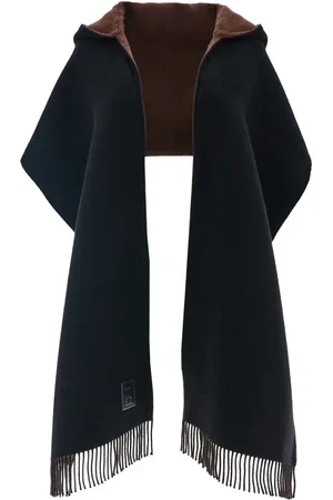 Salvatore Ferragamo Hybrid fringed-edge hooded scarf