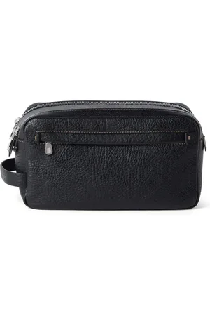 Brunello Cucinelli Logo-engraved leather wash bag