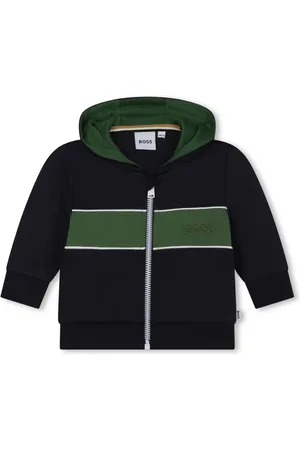 HUGO BOSS Striped zip-up hoodie