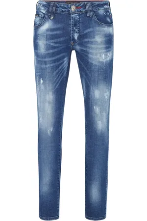 Philipp Plein Distressed straight-leg jeans