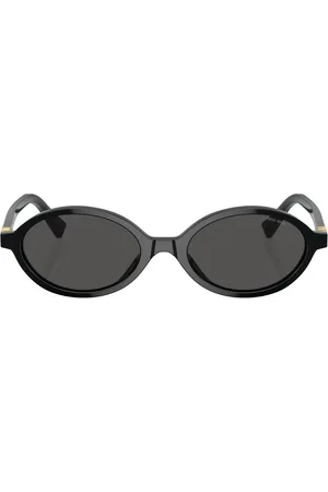 Miu Miu Logo-lettering oval sunglasses