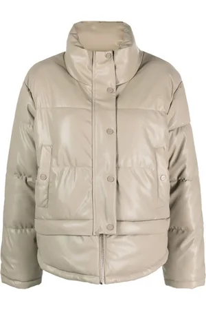 DKNY Faux-leather puffer jacket