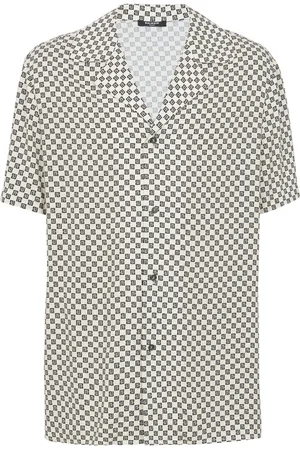 Balmain Monogram-pattern satin shirt