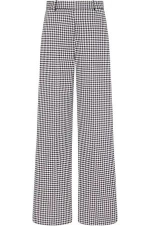 ROSETTA GETTY Gingham-check straight-leg trousers