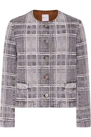 ROSETTA GETTY Plaid-check denim jacket