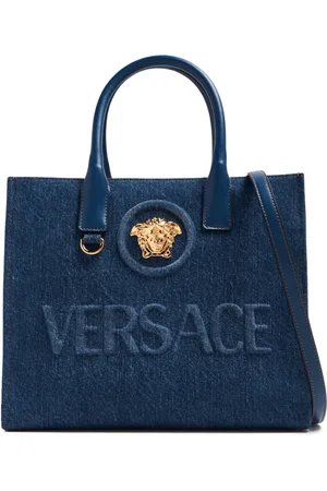 VERSACE La Medusa denim tote bag