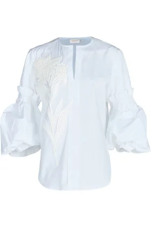 Silvia Tcherassi Wenda floral-appliqué cotton blouse