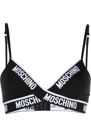 Moschino Logo-tape detail stretch-cotton bra
