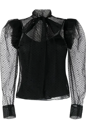 Karl Lagerfeld Mesh ruffle blouse