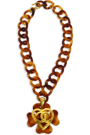 CHANEL 1995 Lucky Clover tortoiseshell-effect necklace