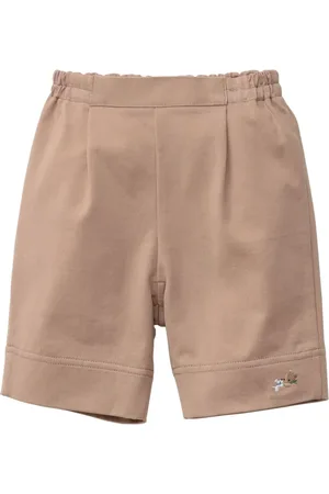 Familiar Motif-embroidered cotton trousers