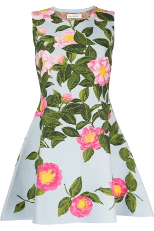 Oscar de la Renta Camellia jacquard minidress