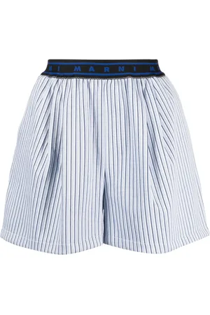Marni Logo-waistband striped shorts