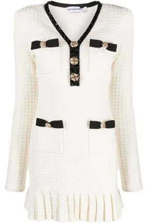 Self-Portrait Waffle-knit minidress
