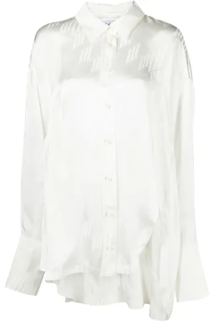 The Attico Diana asymmetric jacquard shirt