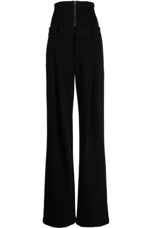 MONSE High-waisted flared cotton trousers