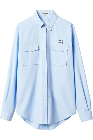 Miu Miu Logo-embroidered flap-pocket shirt