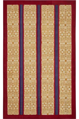 LISA CORTI Damask Stripes cotton blanket (180cm x 270cm)
