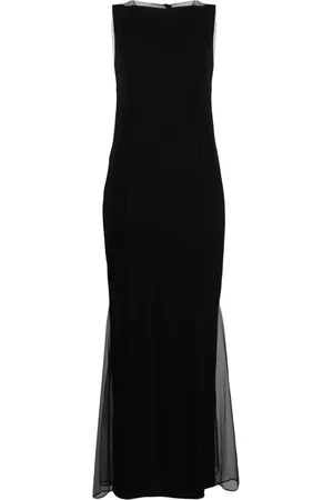 Helmut Lang Sheer-panelled flared dress