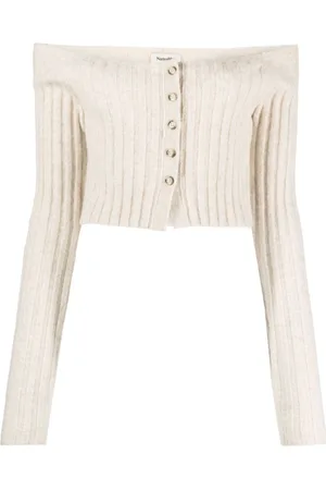 Nanushka Ribbed-knit cropped cardigan
