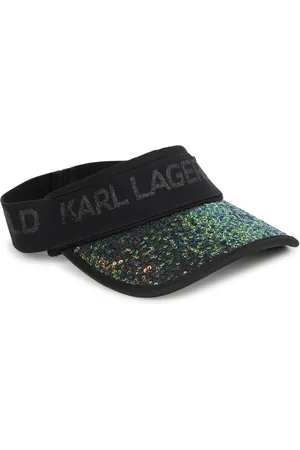 Karl Lagerfeld Logo-jacquard sequin-embellished sun hat