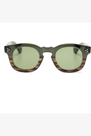 LESCA Round-frame two-tone sunglasses