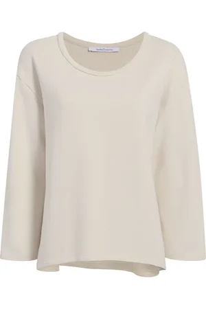 Another Tomorrow Scoop-neck jersey top