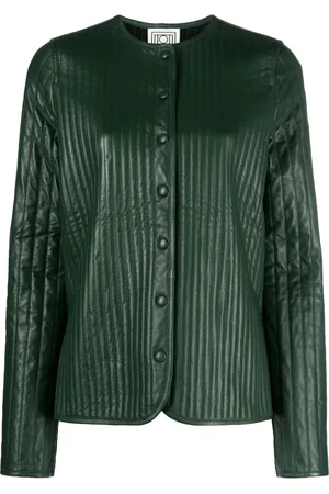 Totême Linear-Quilted leather jacket
