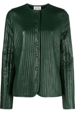 Totême Linear-Quilted leather jacket