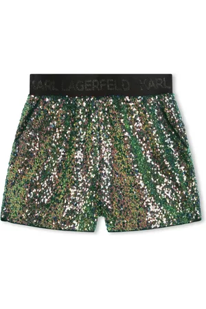 Karl Lagerfeld Logo-waistband embellished shorts