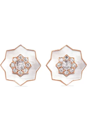 David Morris 18kt rose gold Astra diamond and mother-of-pearl earrings