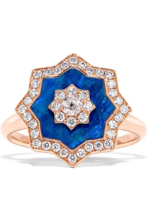 David Morris 18kt rose Astra diamond and opal ring