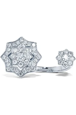 David Morris 18kt white gold Astra diamond double ring