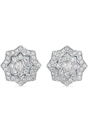 David Morris 18kt white gold Astra diamond stud earrings