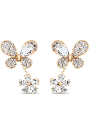 David Morris 18kt yellow gold Pixie diamond drop earrings